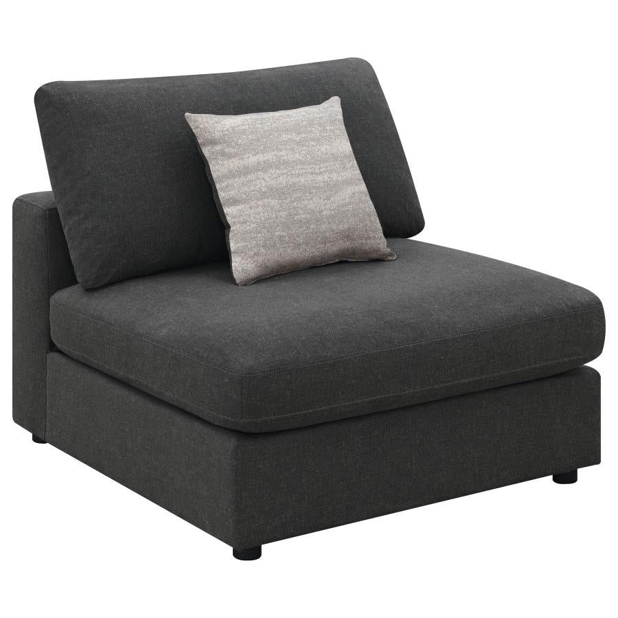 Serene Grey Armless Chair - furniture place usa