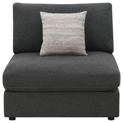 Serene Grey Armless Chair - furniture place usa