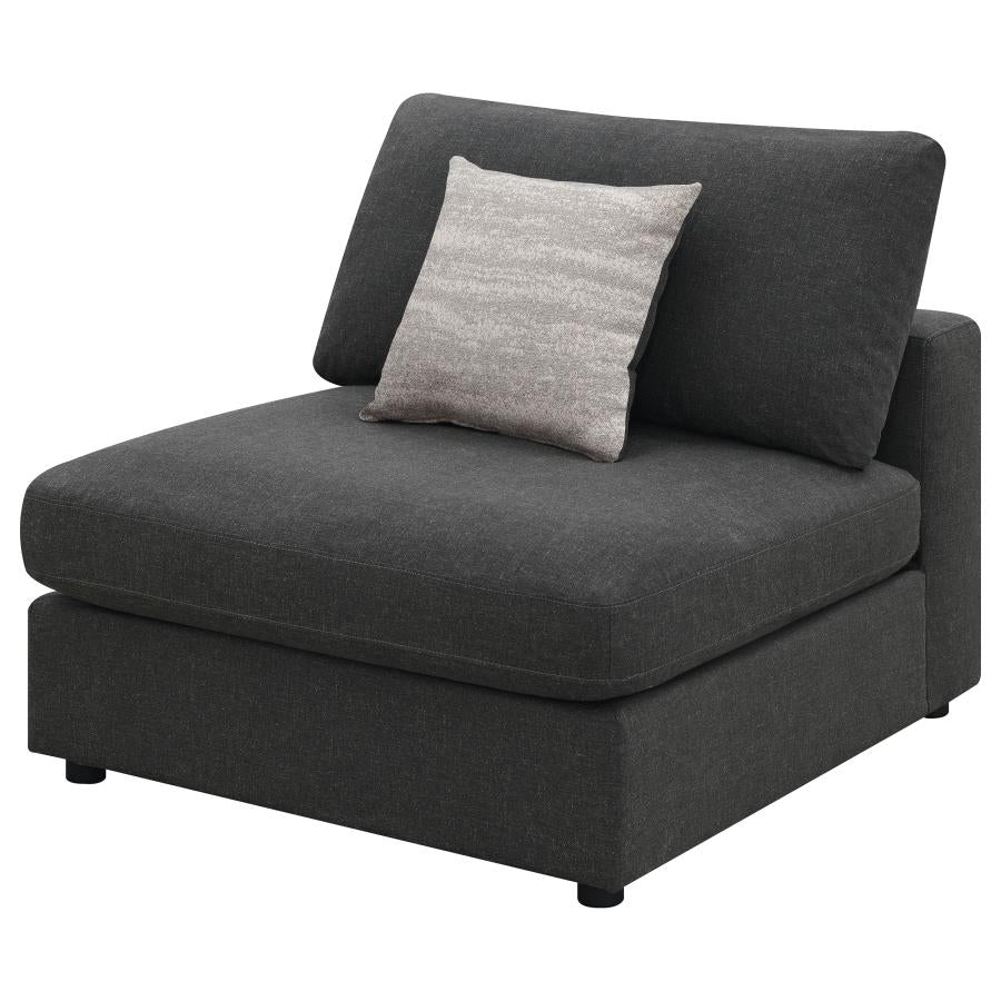 Serene Grey Armless Chair - furniture place usa