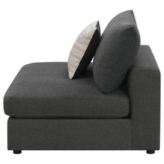 Serene Grey Armless Chair - furniture place usa