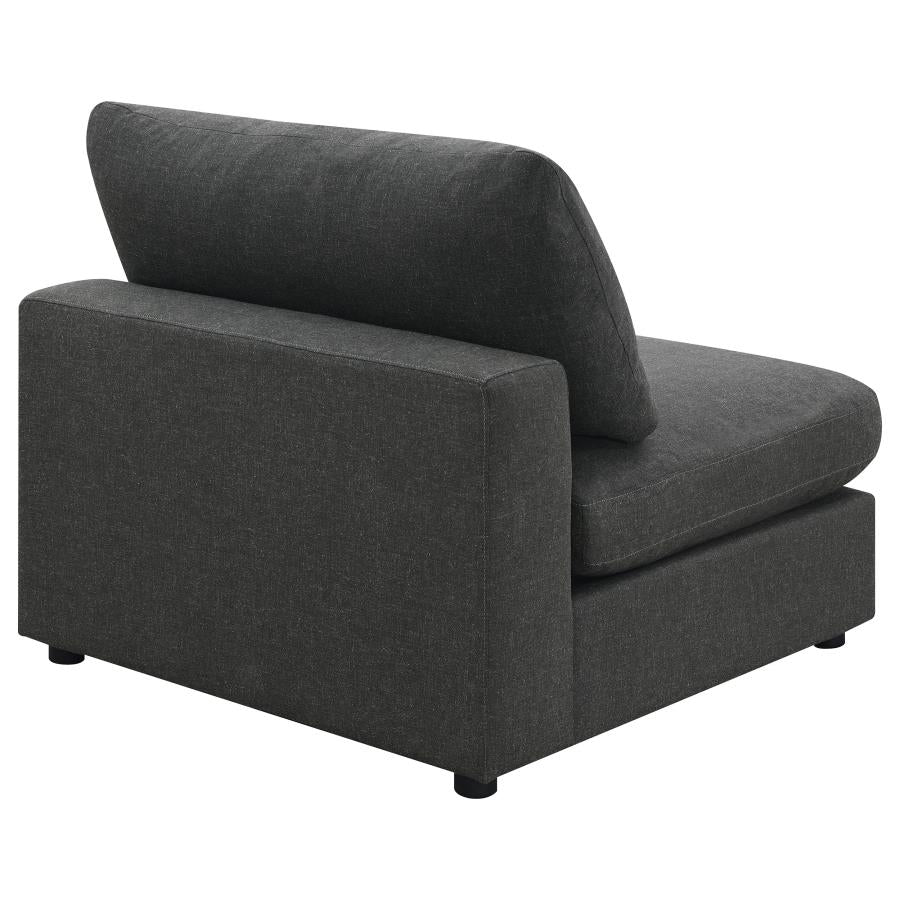 Serene Grey Armless Chair - furniture place usa