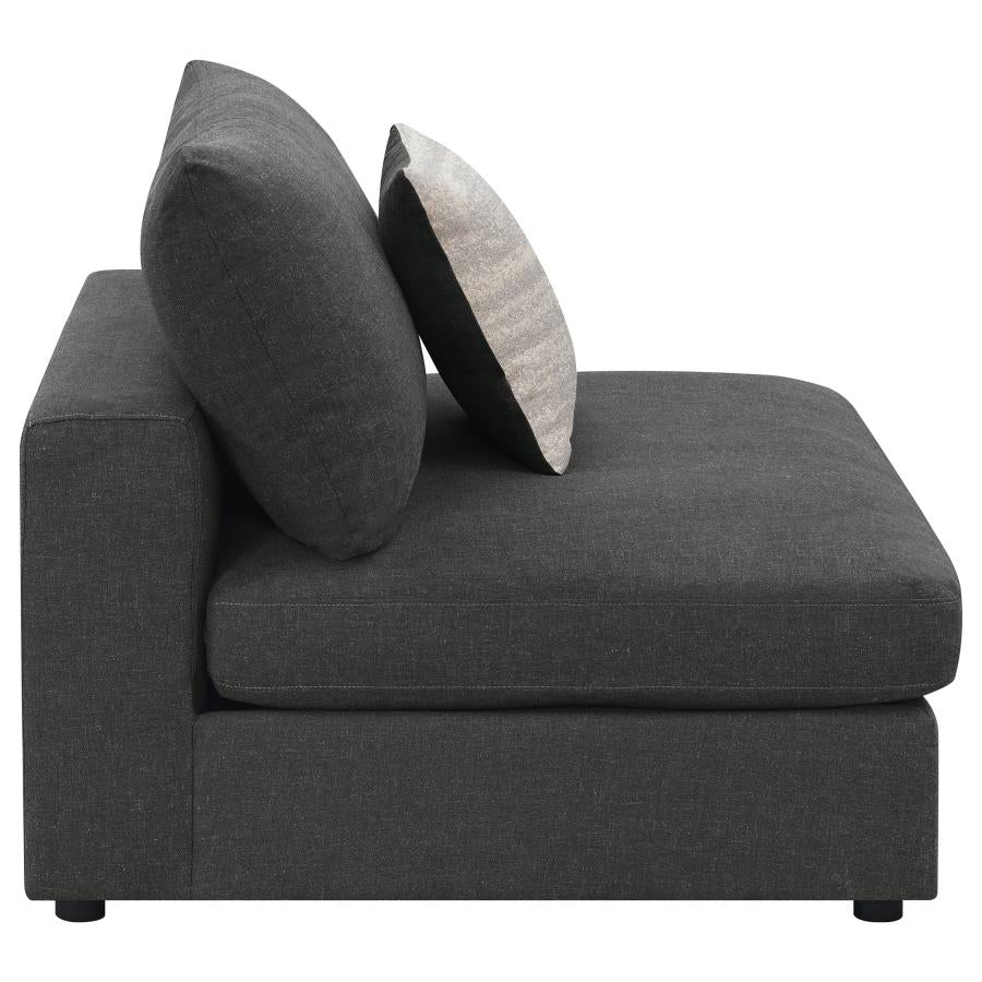 Serene Grey Armless Chair - furniture place usa