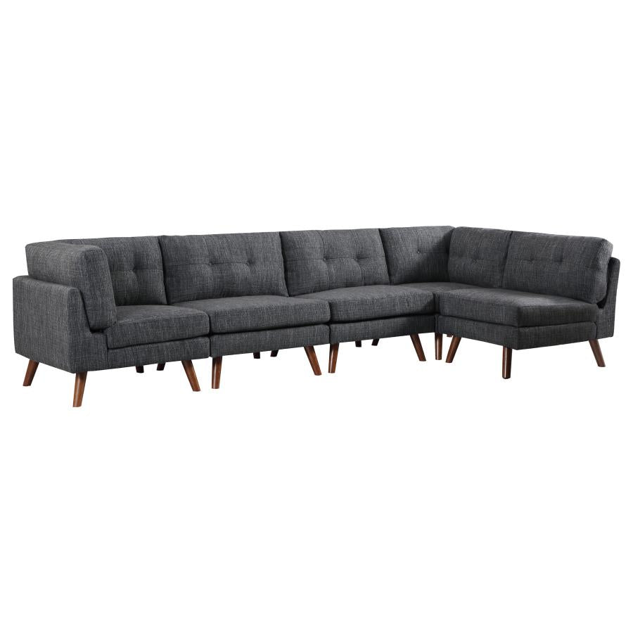 Churchill Grey 5 Pc Sectional - furniture place usa