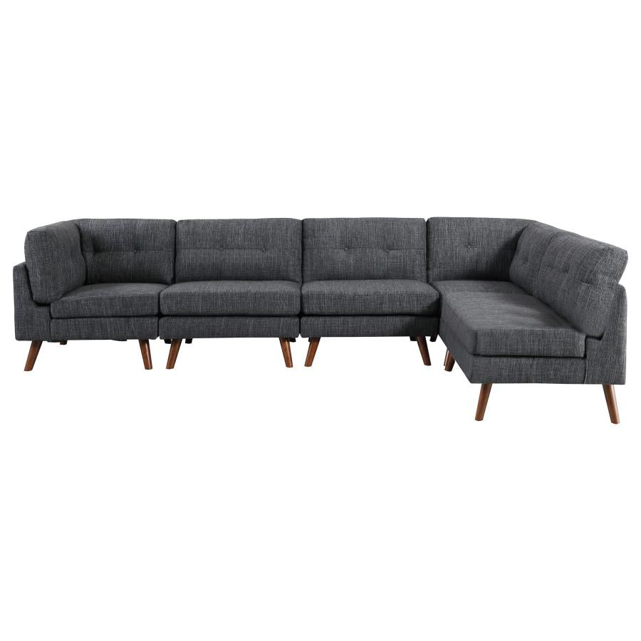 Churchill Grey 5 Pc Sectional - furniture place usa