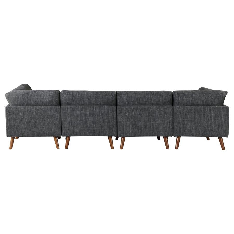 Churchill Grey 5 Pc Sectional - furniture place usa