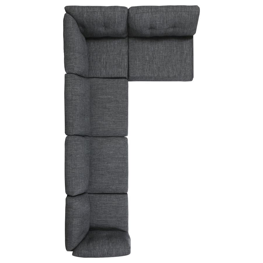 Churchill Grey 5 Pc Sectional - furniture place usa