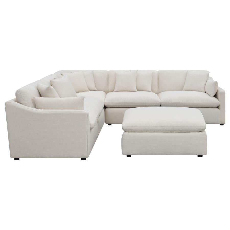 Hobson Ivory 6 Pc Sectional - furniture place usa