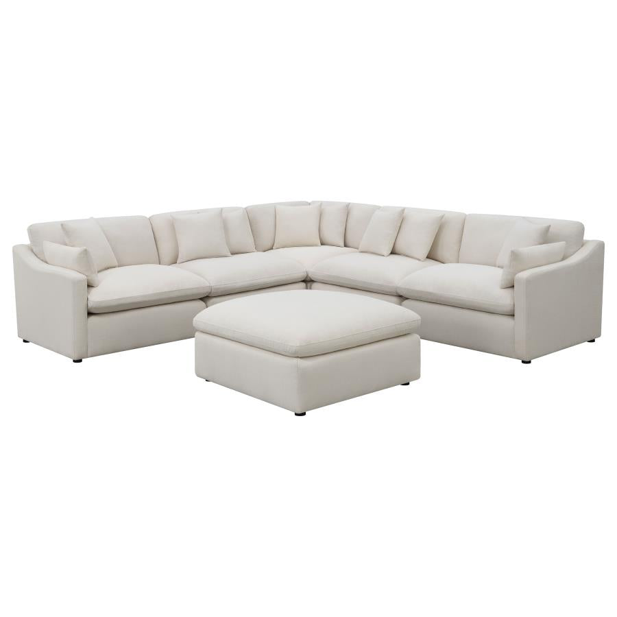 Hobson Ivory 6 Pc Sectional - furniture place usa