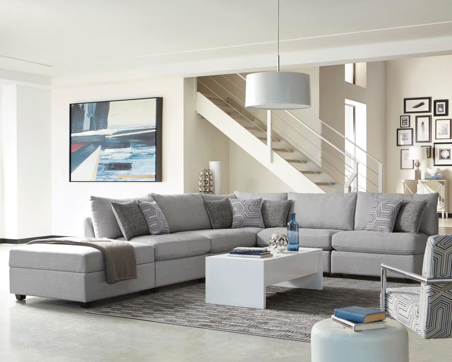 Cambria Grey 4 Pc Sectional - furniture place usa