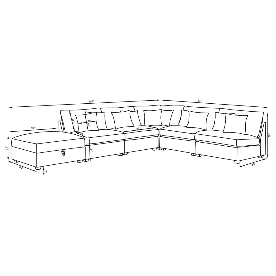 Cambria Grey 4 Pc Sectional - furniture place usa