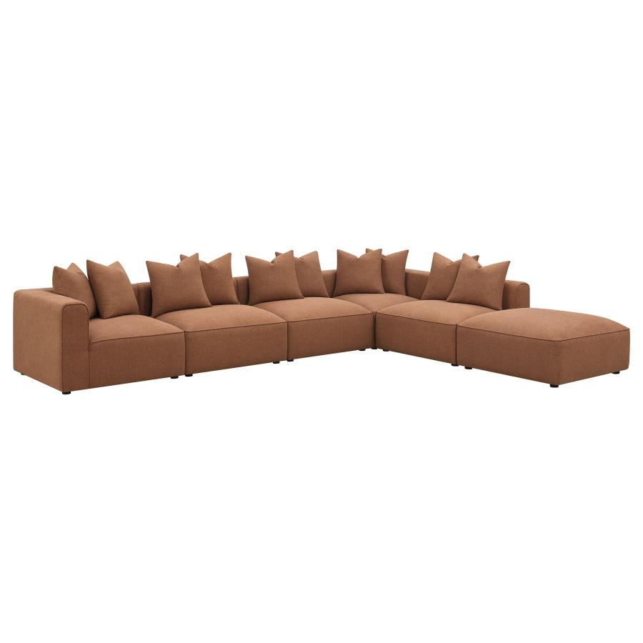 Jennifer Brown 6 Pc Sectional - furniture place usa