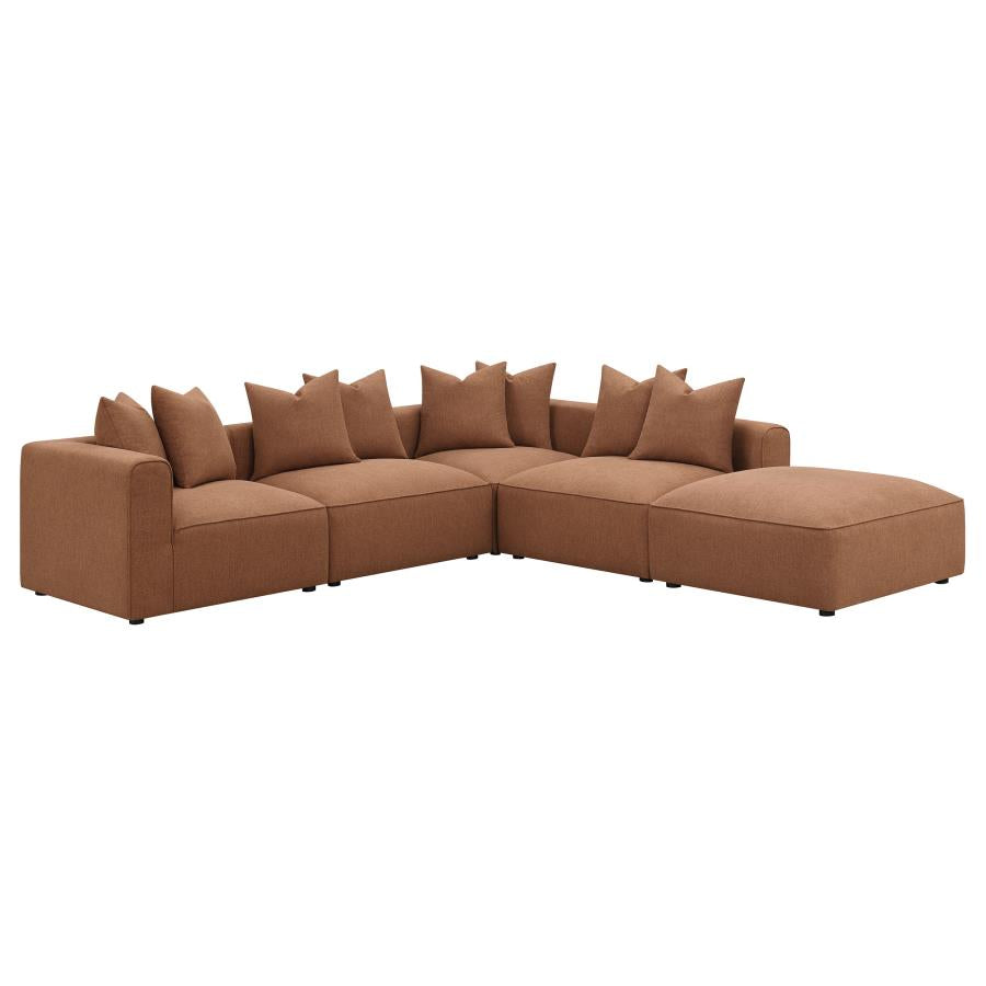 Jennifer Brown 6 Pc Sectional - furniture place usa