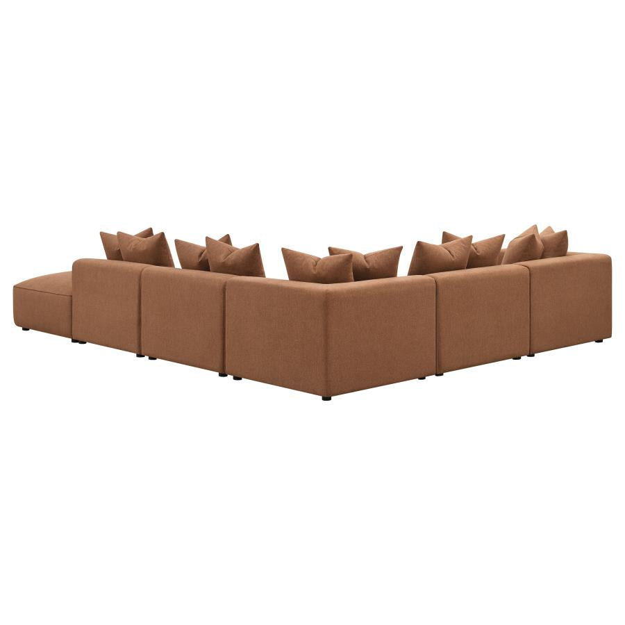 Jennifer Brown 6 Pc Sectional - furniture place usa