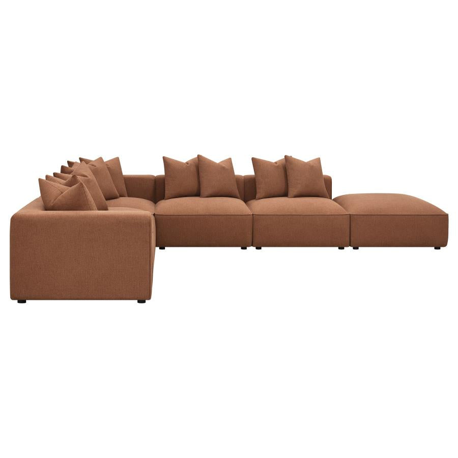 Jennifer Brown 6 Pc Sectional - furniture place usa