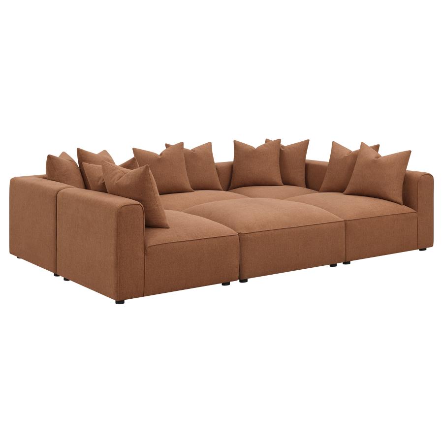 Jennifer Brown 6 Pc Sectional - furniture place usa