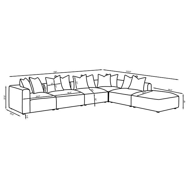 Jennifer Grey 6 Pc Sectional - furniture place usa