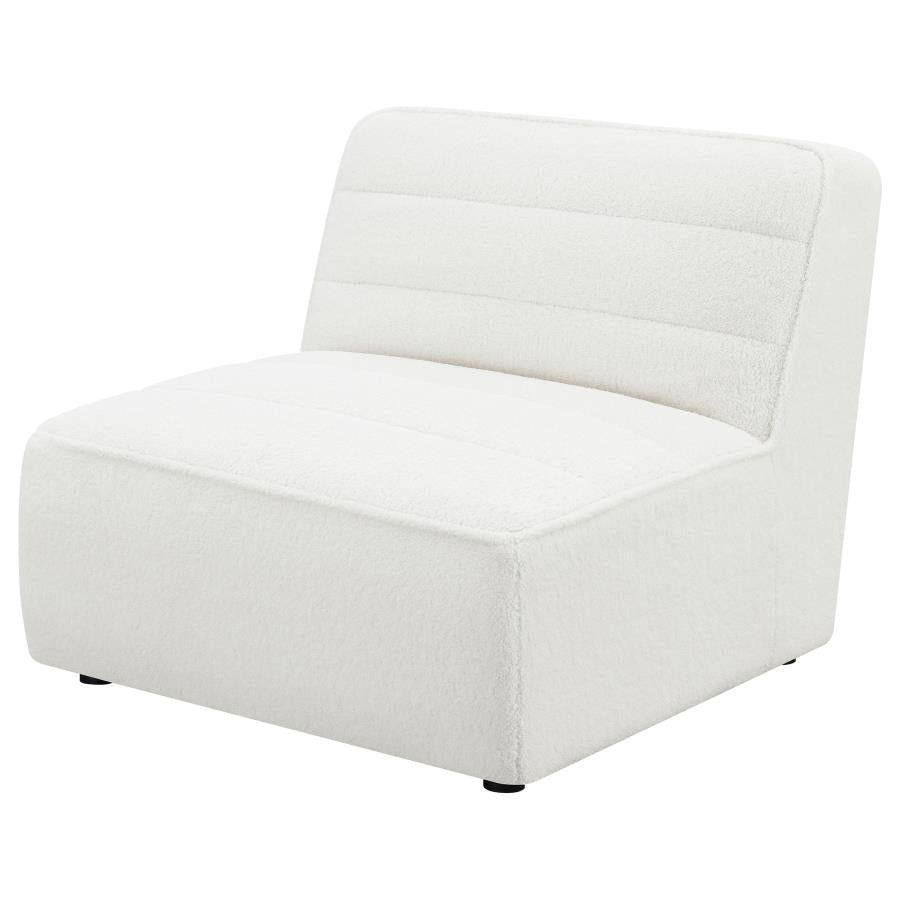 Sunny White Armless Chair - furniture place usa