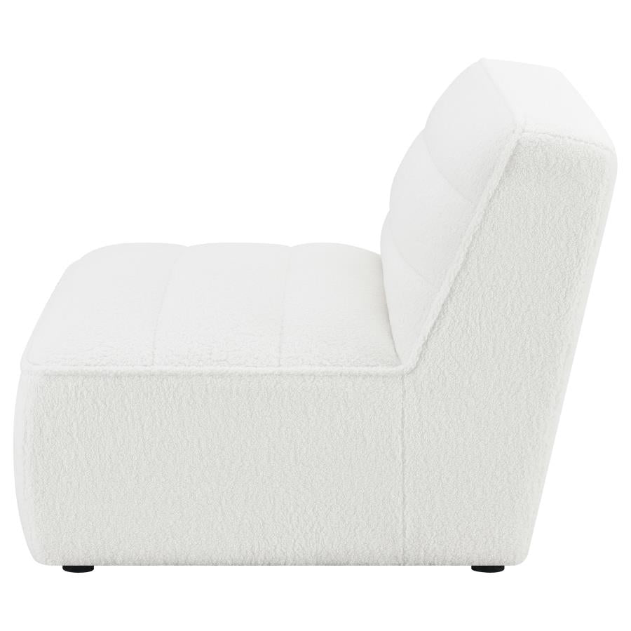 Sunny White Armless Chair - furniture place usa