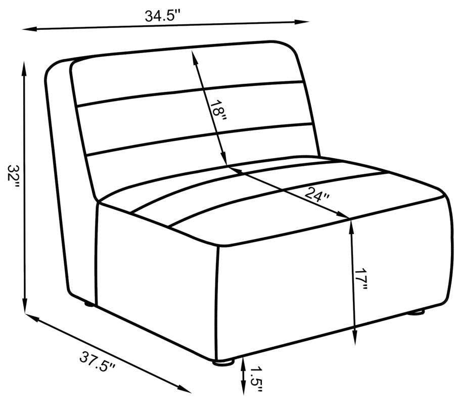 Sunny White Armless Chair - furniture place usa