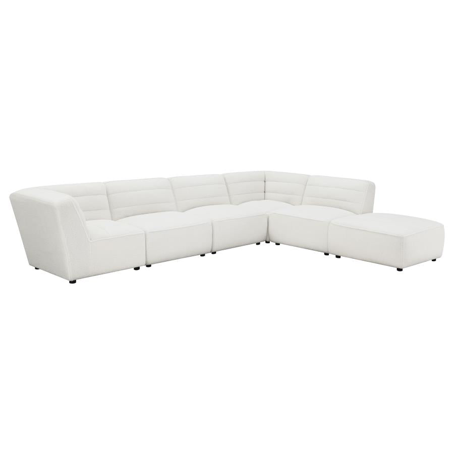 Sunny White Ottoman - furniture place usa