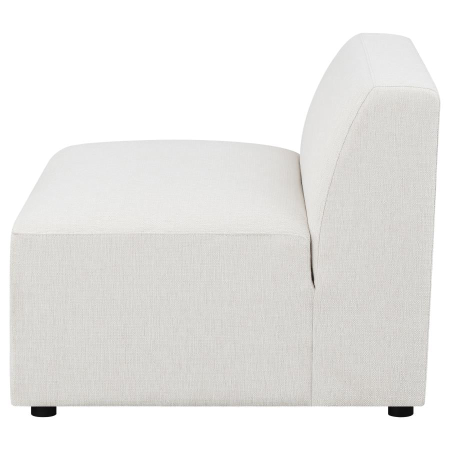 Freddie White Armless Chair - furniture place usa