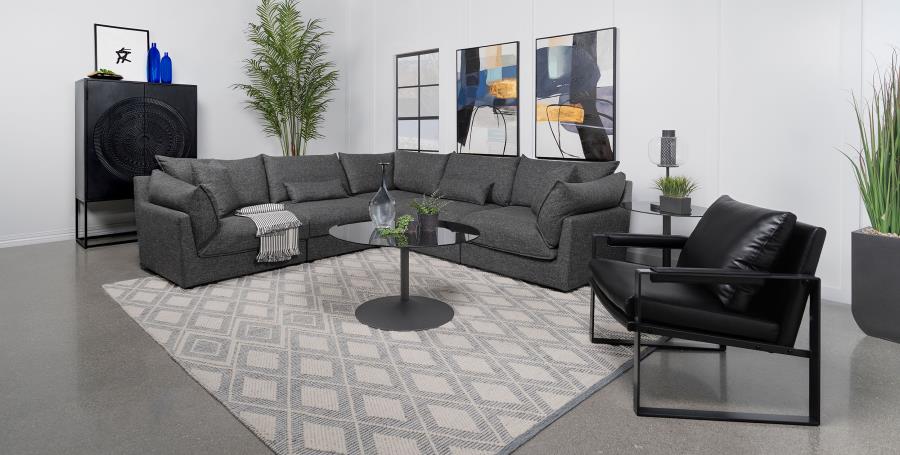 Sasha Black 5 Pc Sectional - furniture place usa