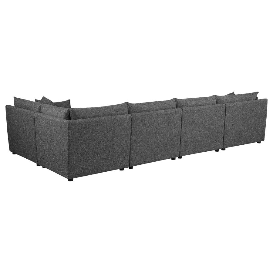 Sasha Black 5 Pc Sectional - furniture place usa