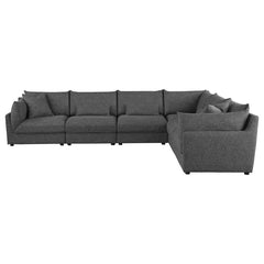 Sasha Black 6 Pc Sectional - furniture place usa