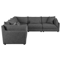 Sasha Black 6 Pc Sectional - furniture place usa