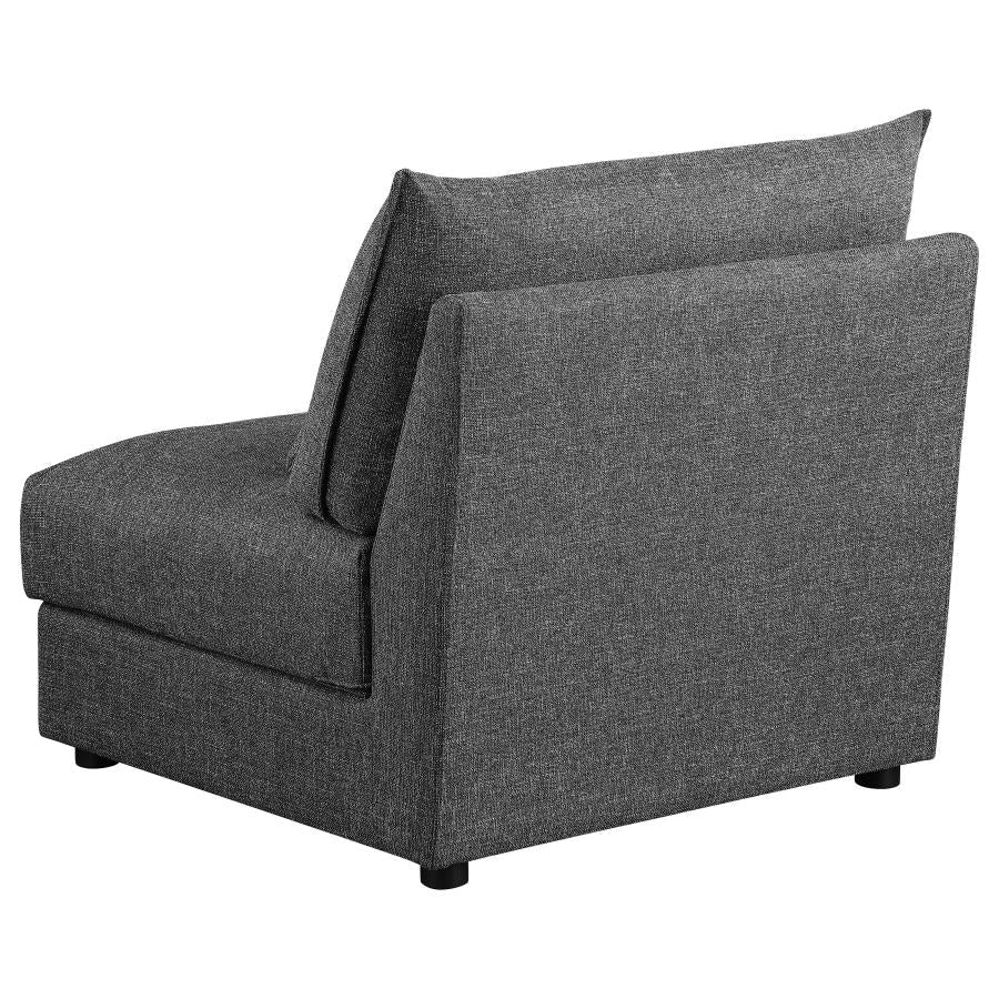 Sasha Black Armless Chair - furniture place usa