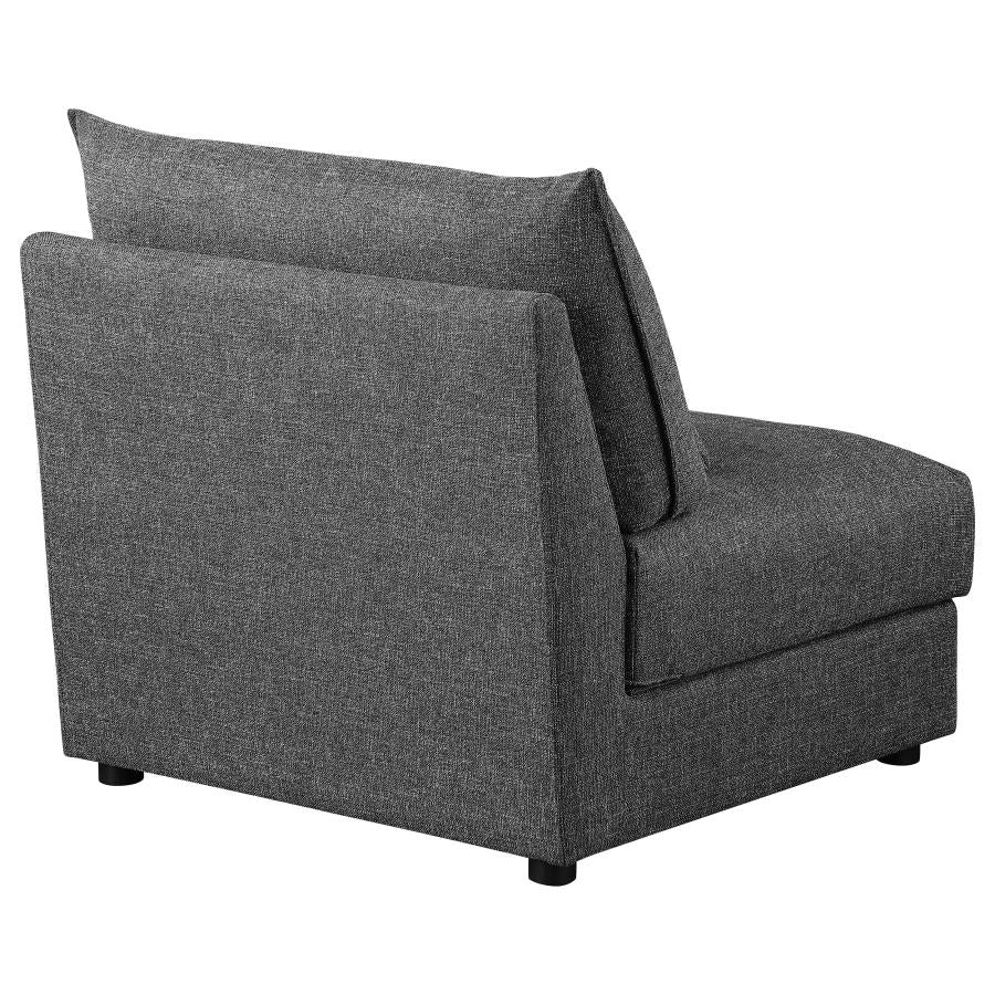 Sasha Black Armless Chair - furniture place usa