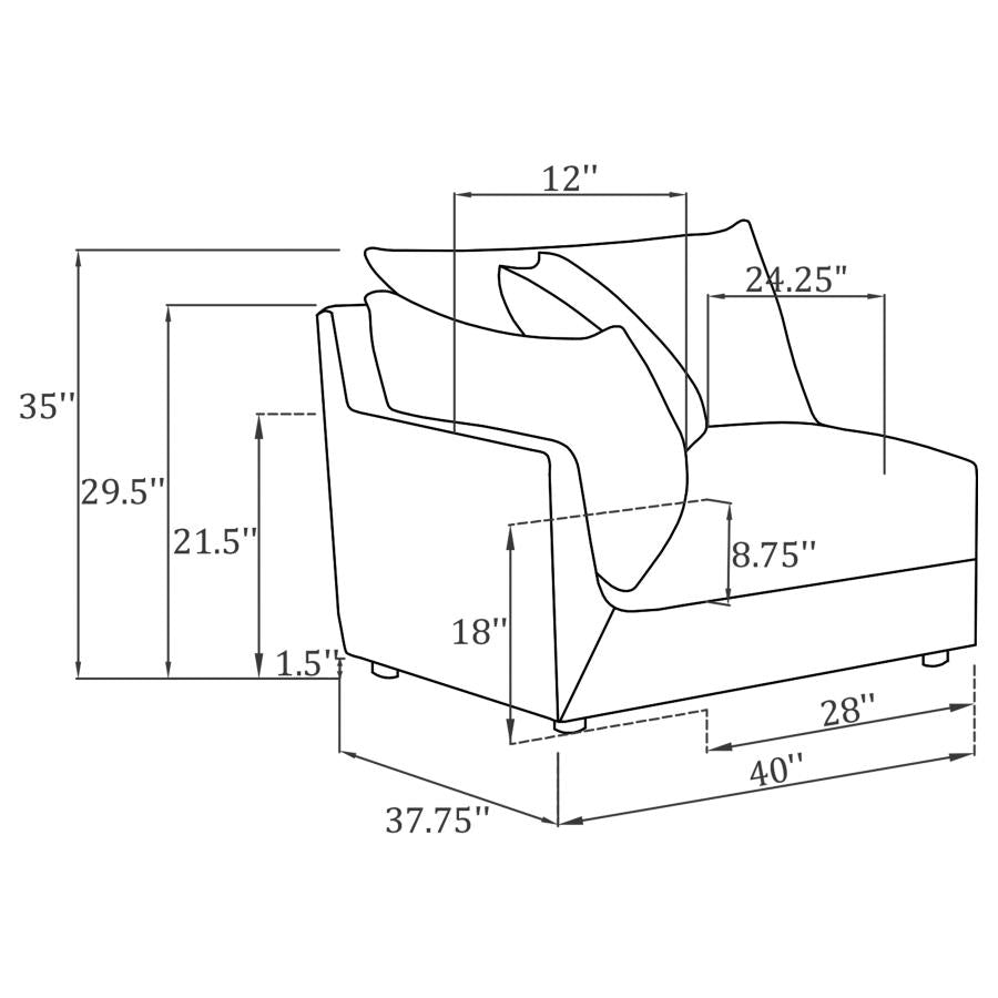 Sasha Black Laf Chair - furniture place usa