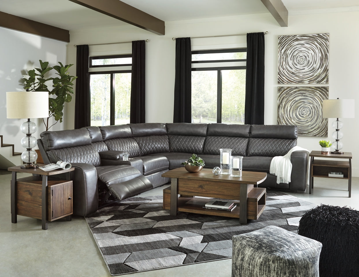 Samperstone 6-Piece Power Reclining Sectional - furniture place usa