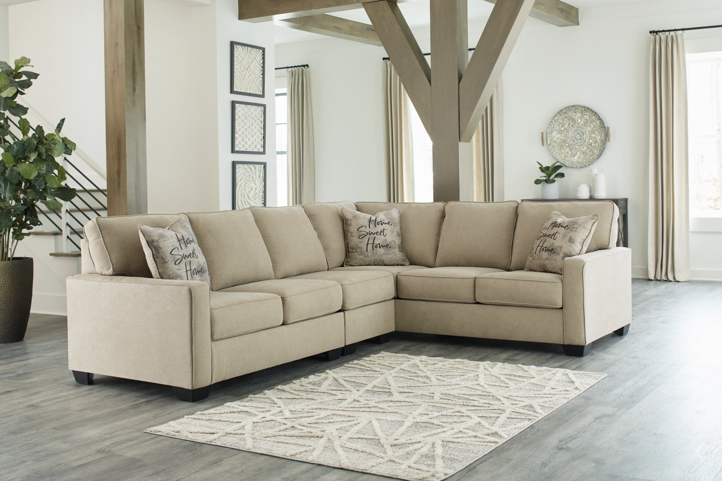Lucina 3-Piece Sectional with Ottoman - PKG013136 - furniture place usa