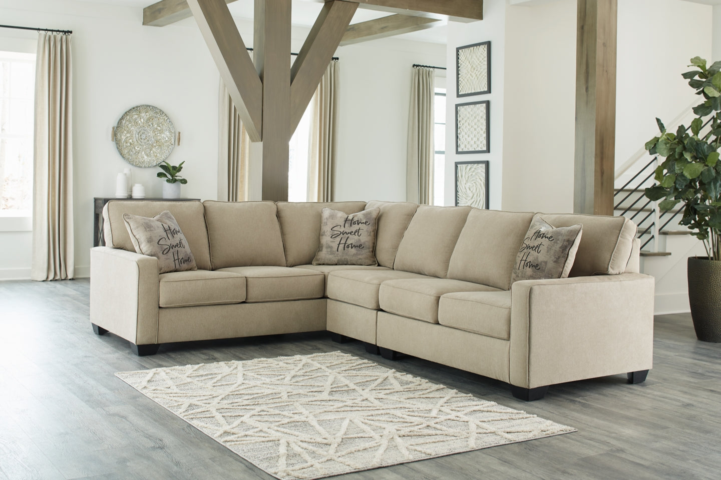 Lucina 3-Piece Sectional with Ottoman - PKG013135 - furniture place usa