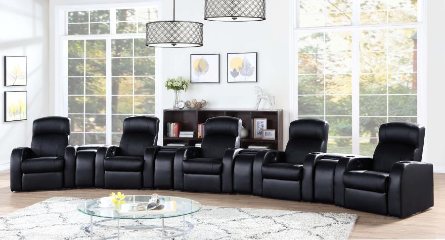 Cyrus Black 9 Pc Theater Seating (5r) - furniture place usa