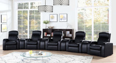 Cyrus Black 9 Pc Theater Seating (5r) - furniture place usa