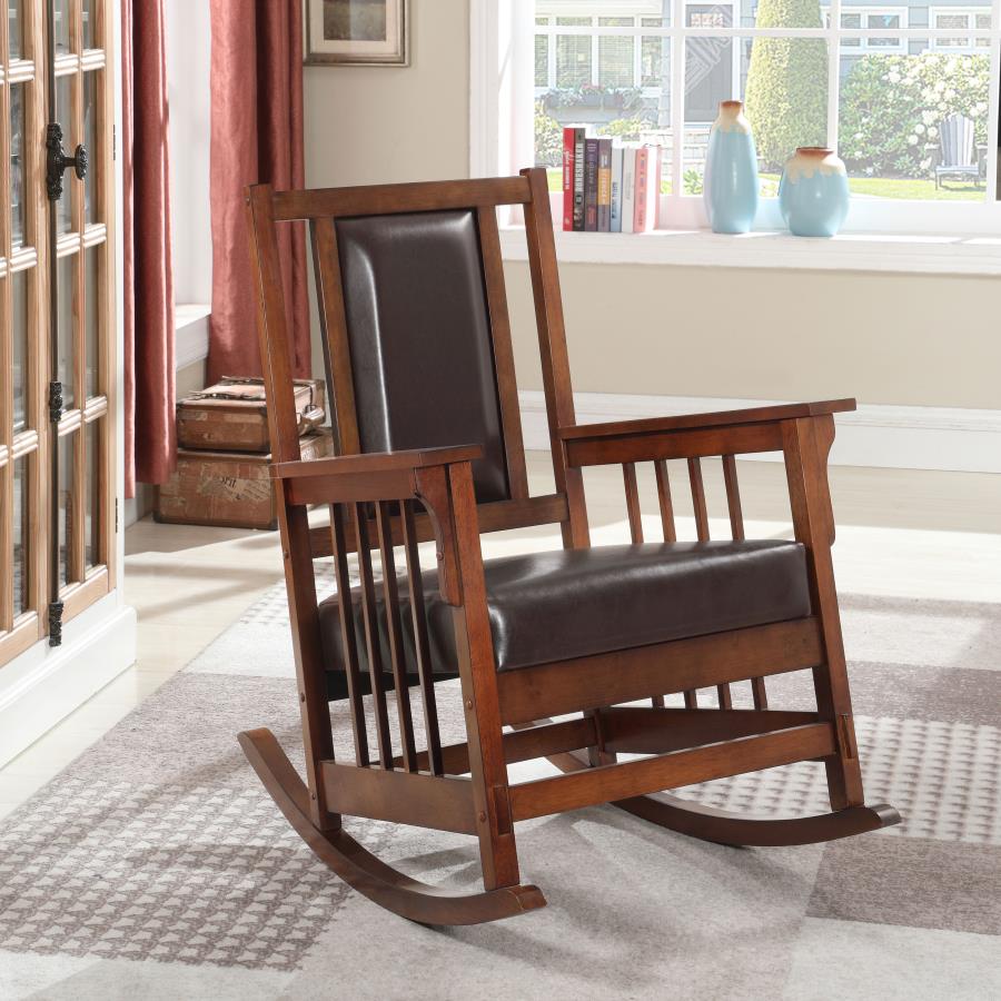 Ida Brown Rocking Chair - furniture place usa