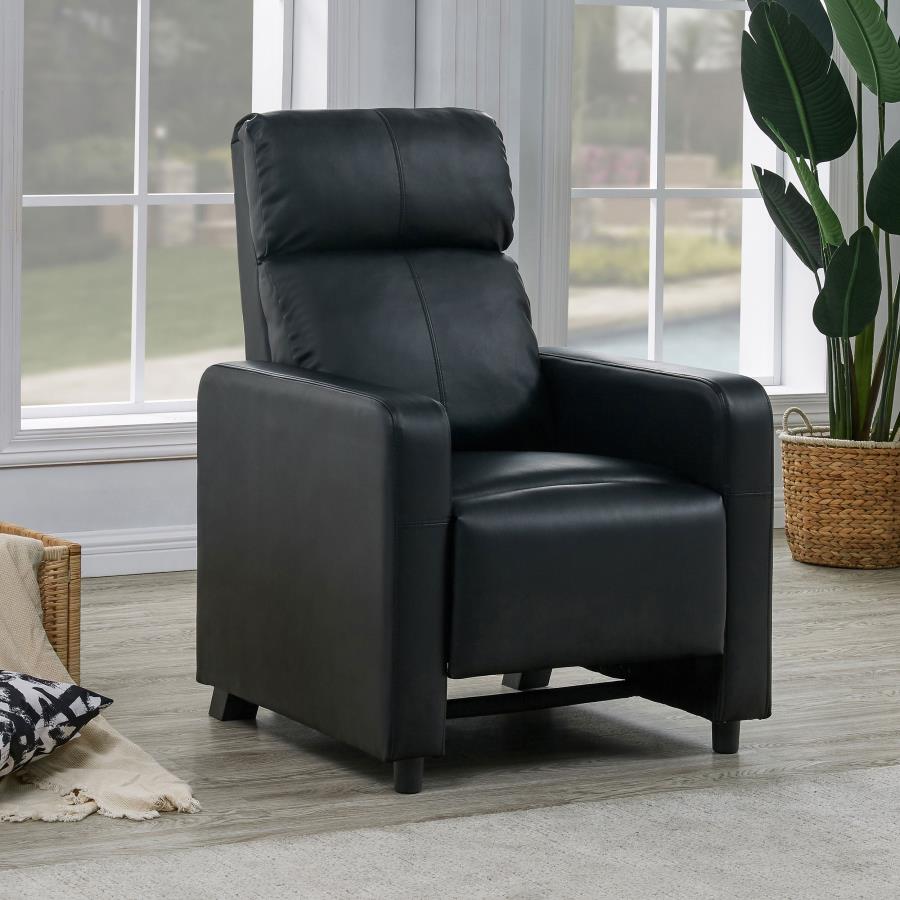 Toohey Black Push Back Recliner - furniture place usa