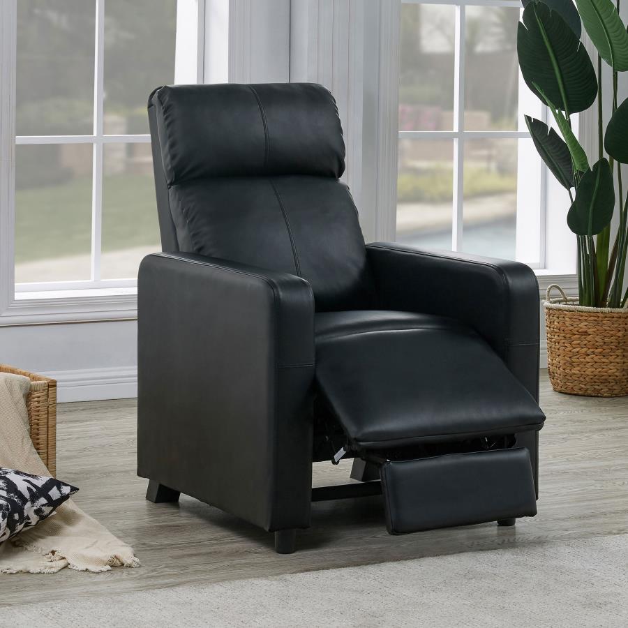 Toohey Black Push Back Recliner - furniture place usa