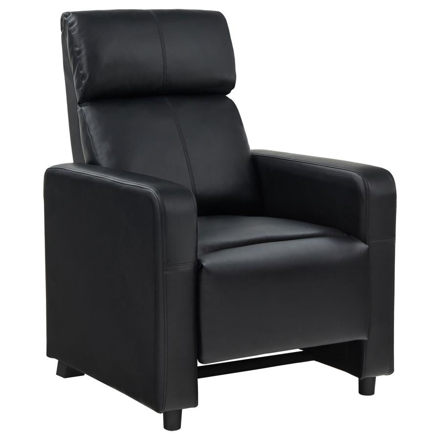 Toohey Black Push Back Recliner - furniture place usa