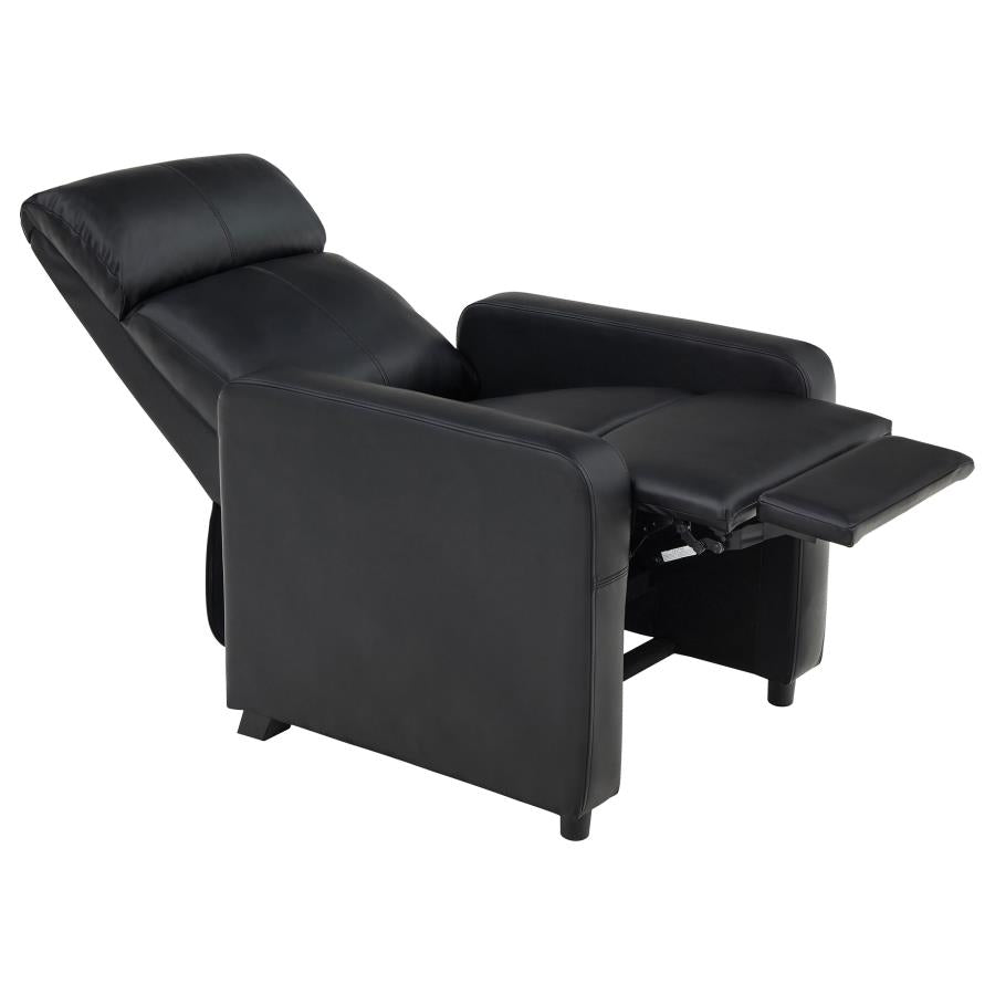 Toohey Black Push Back Recliner - furniture place usa