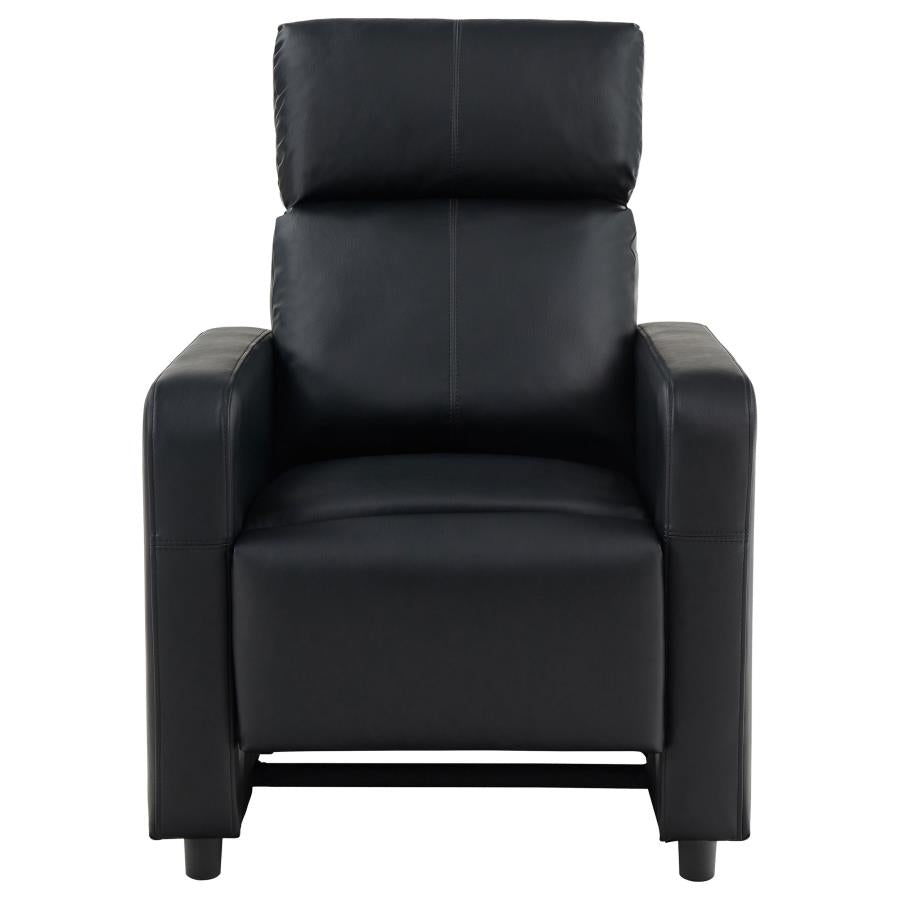 Toohey Black Push Back Recliner - furniture place usa