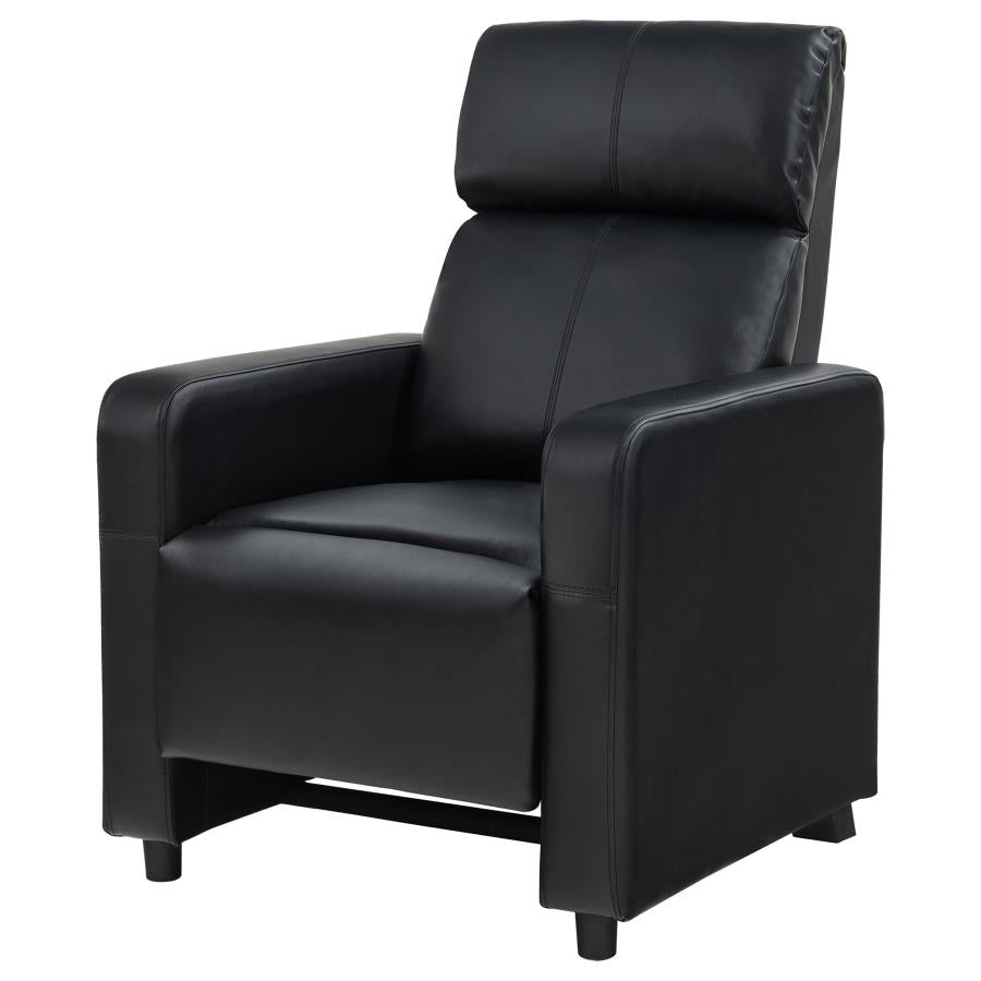 Toohey Black Push Back Recliner - furniture place usa