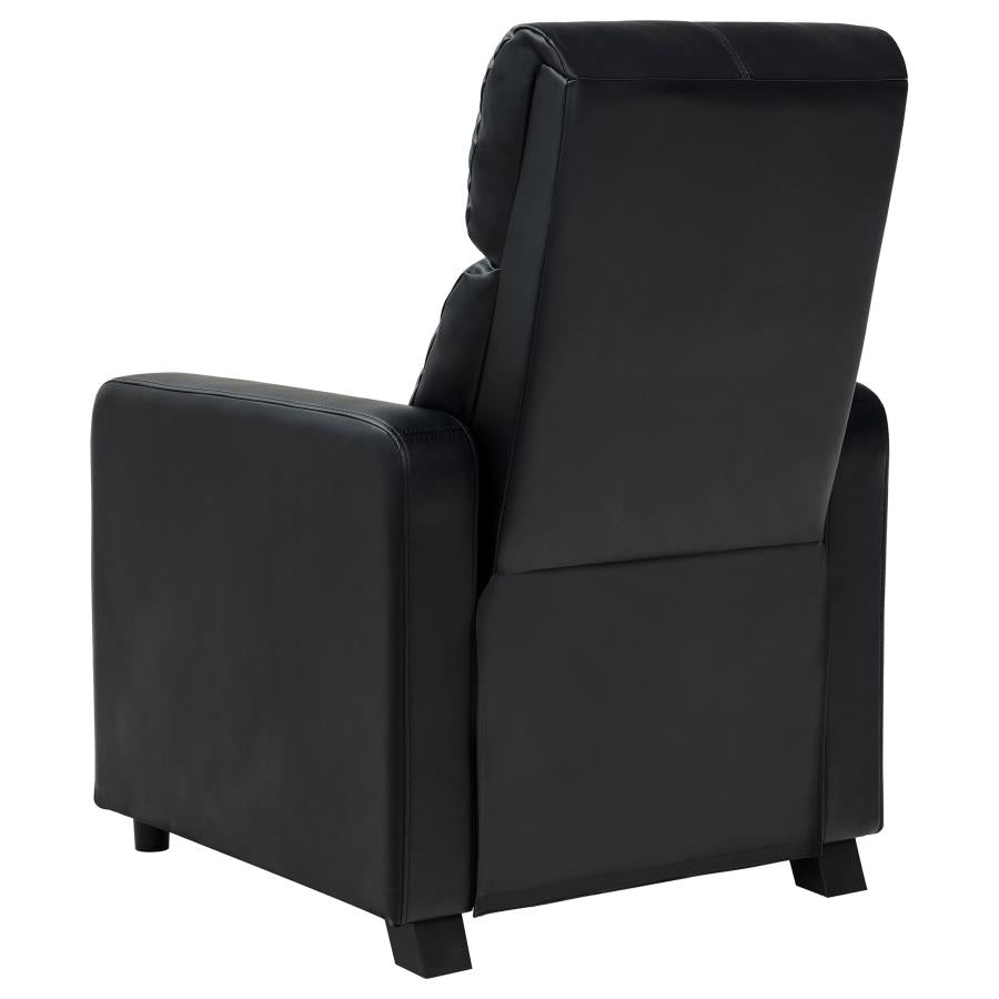 Toohey Black Push Back Recliner - furniture place usa