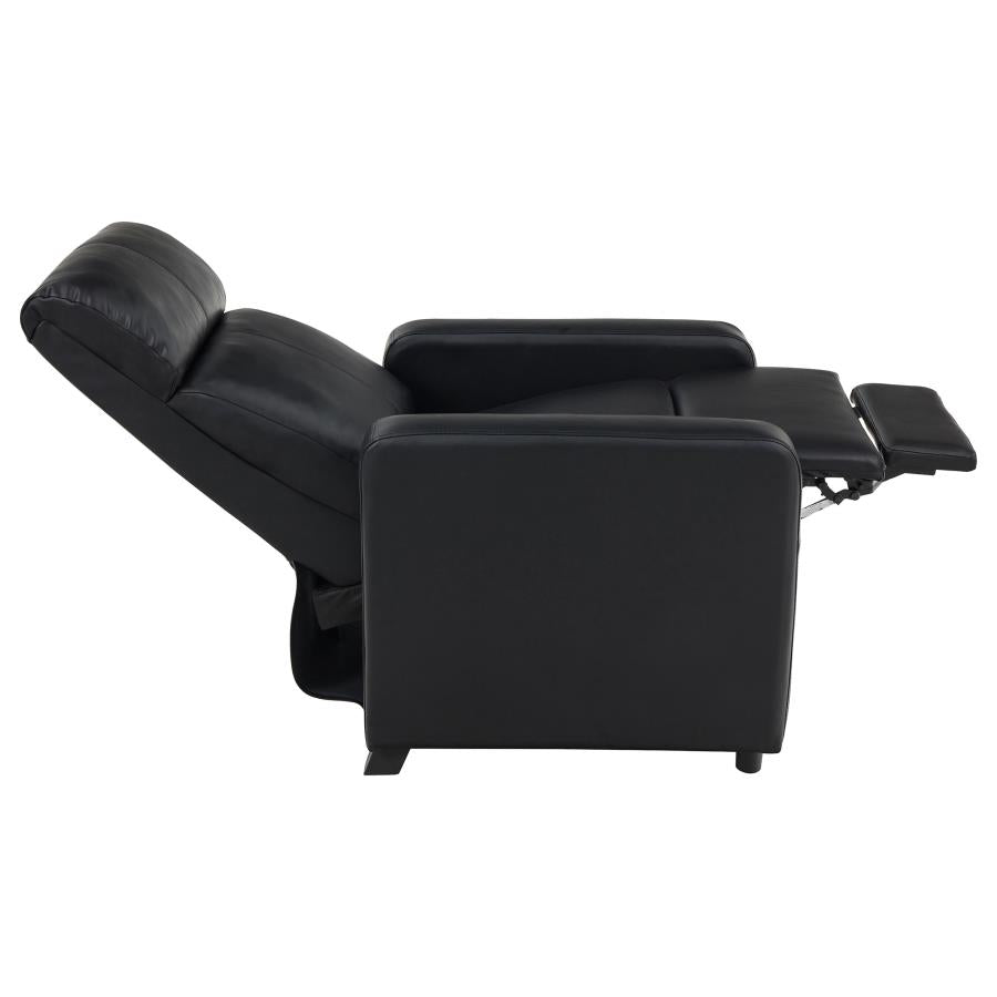 Toohey Black Push Back Recliner - furniture place usa