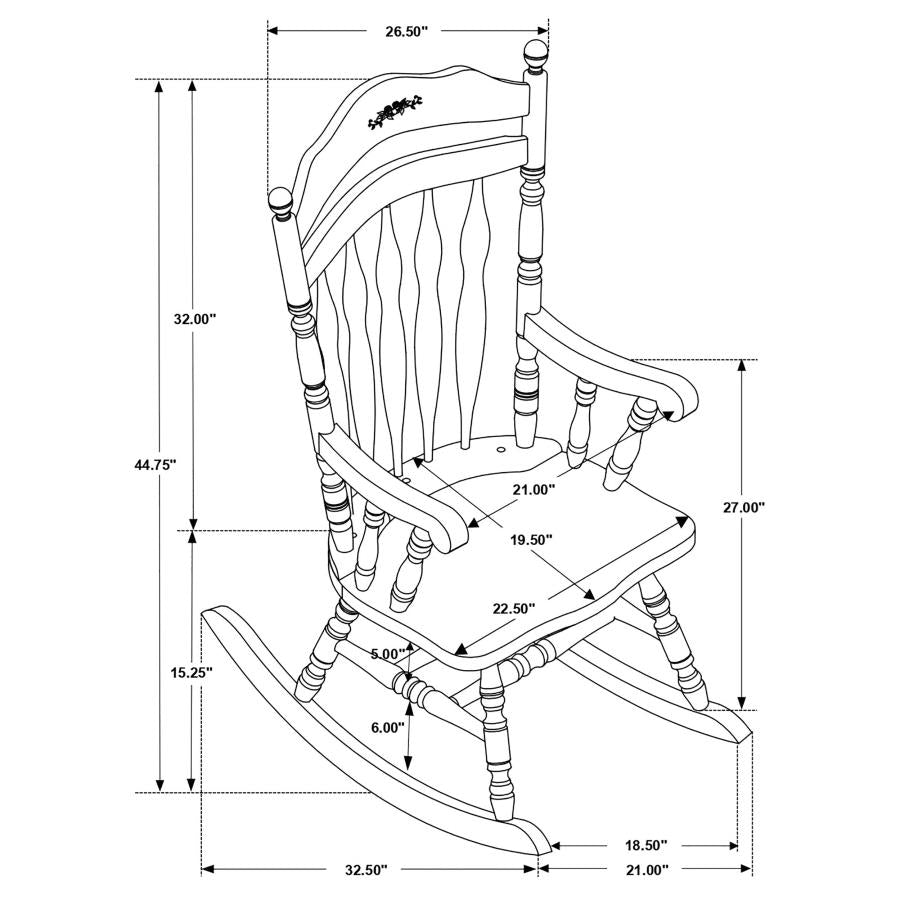 Aylin Brown Rocking Chair - furniture place usa