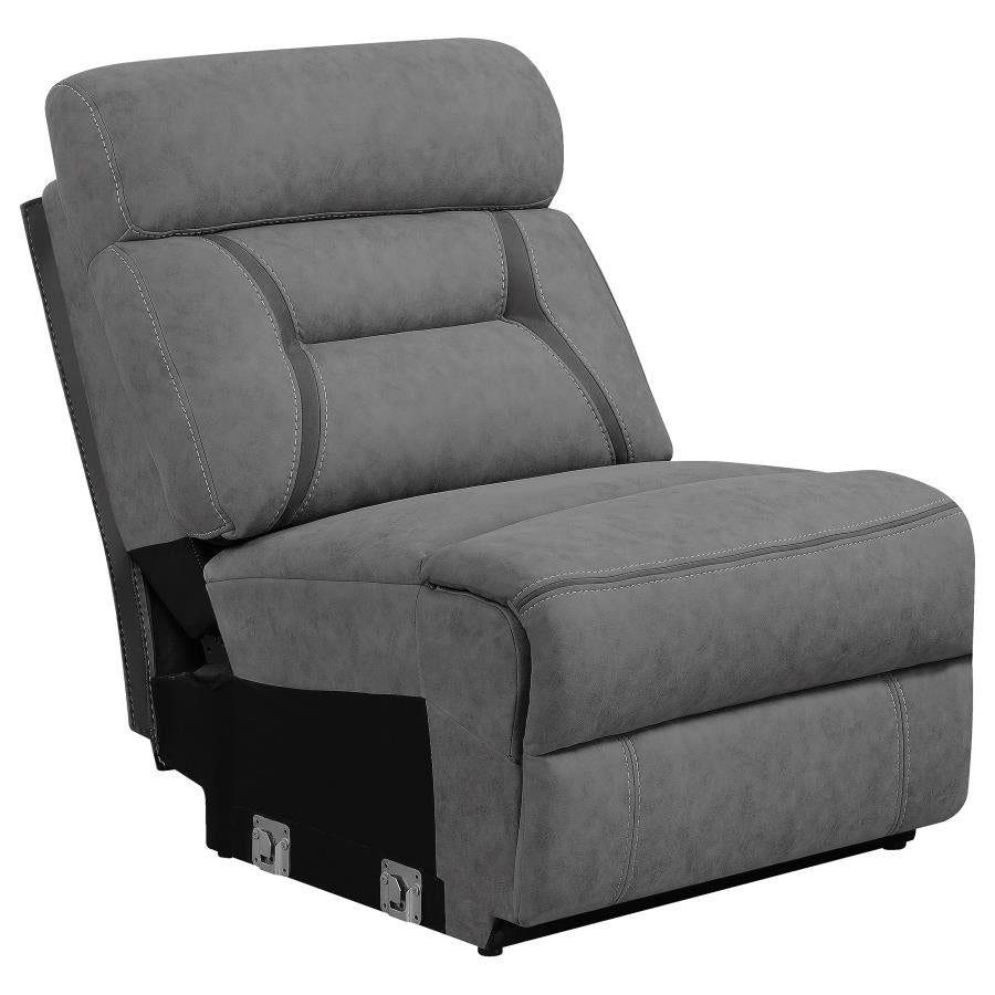 Higgins Grey Armless Chair - furniture place usa