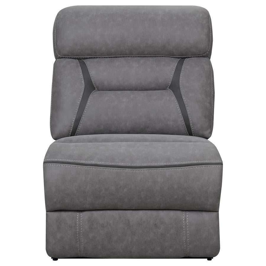 Higgins Grey Armless Chair - furniture place usa