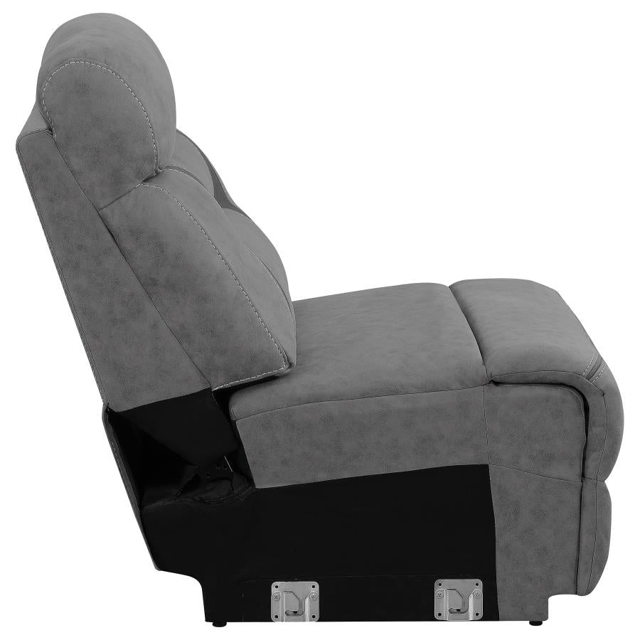 Higgins Grey Armless Chair - furniture place usa